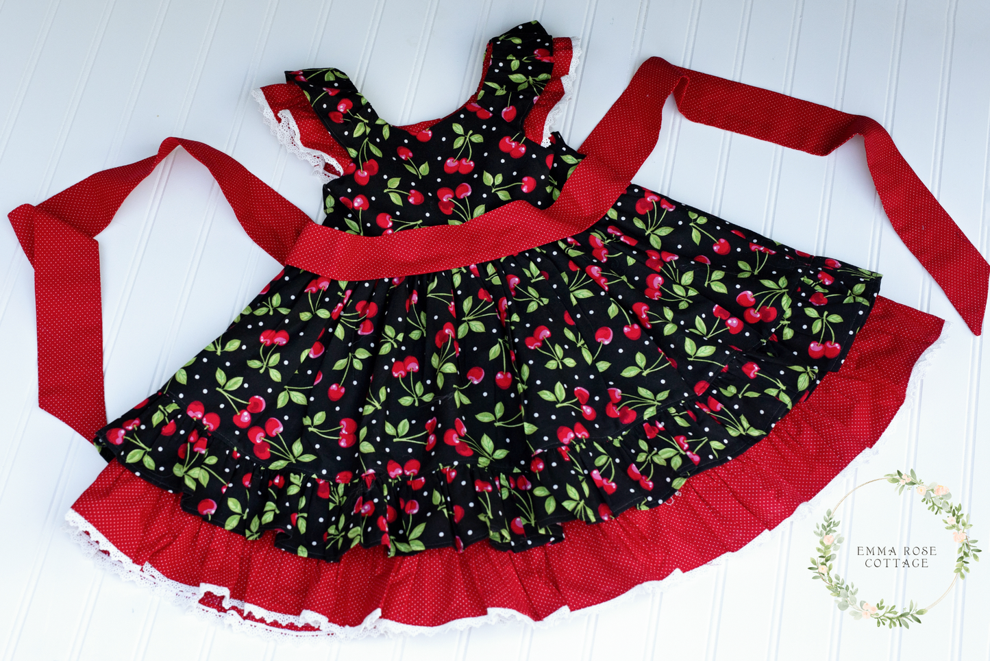 Cherries Jubilee - size 4 - Sweet Dress featuring cherries. Back to school