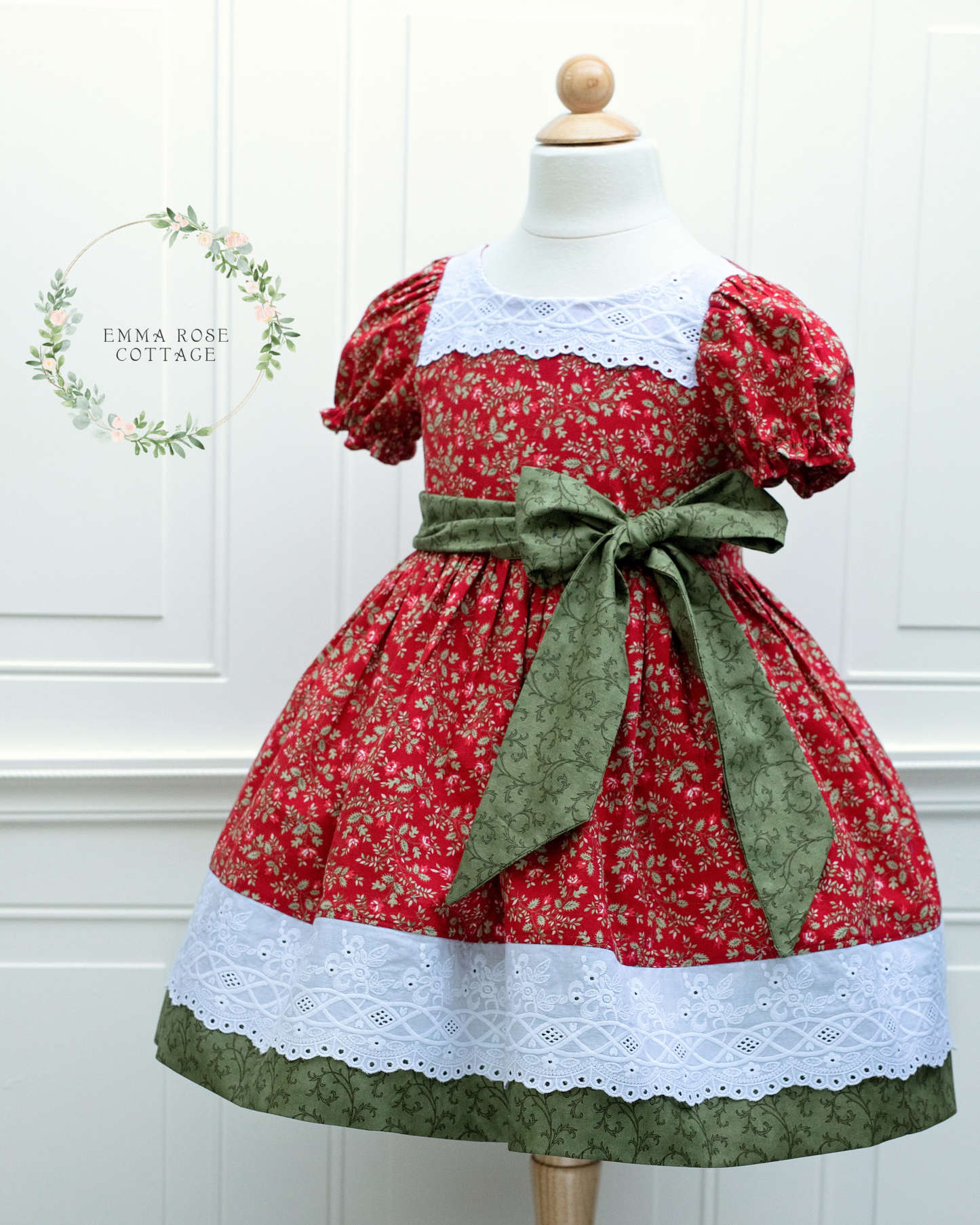 Festive Holly Berry - Size 6 - Holiday Wrap Around Dress