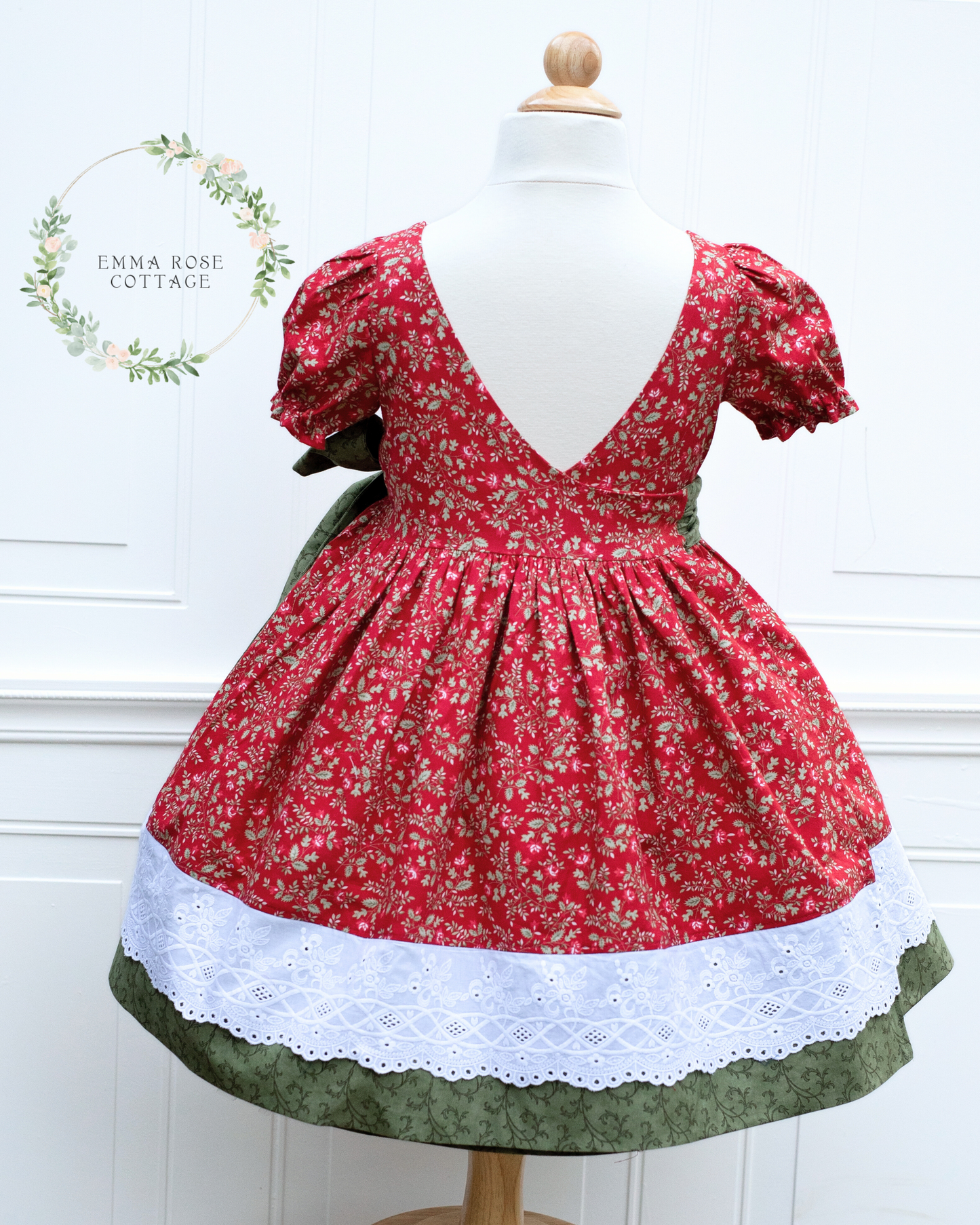 Festive Holly Berry - Size 6 - Holiday Wrap Around Dress